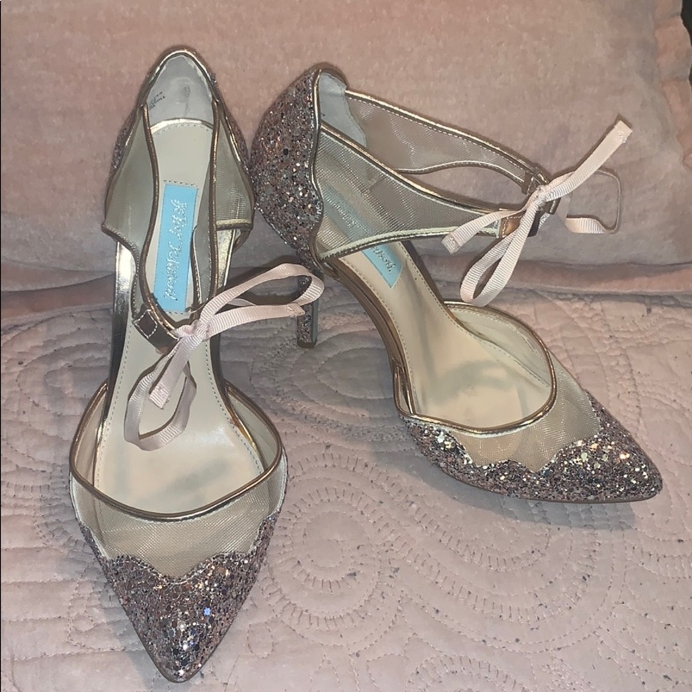 Betsey Johnson Pink Sparkle Heels